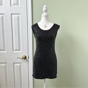 Black sequin mini dress